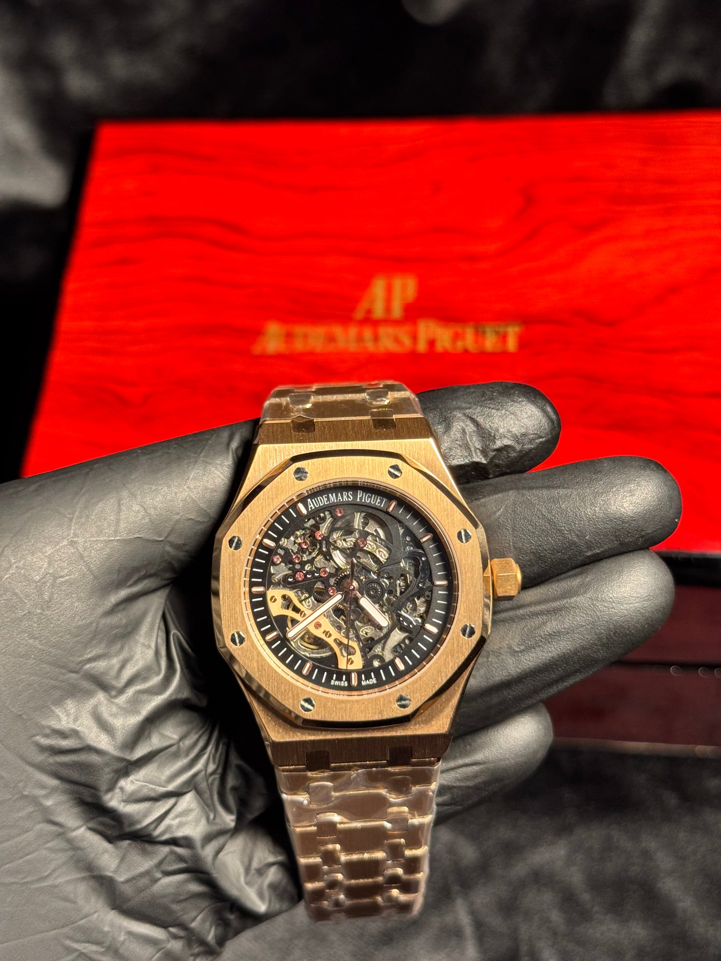 AP Skeleton | Rose Gold | Black Dial